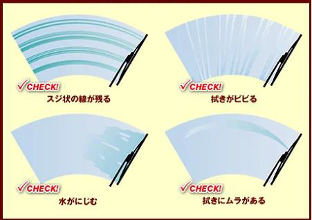 ワイパーゴム劣化の参考例図
